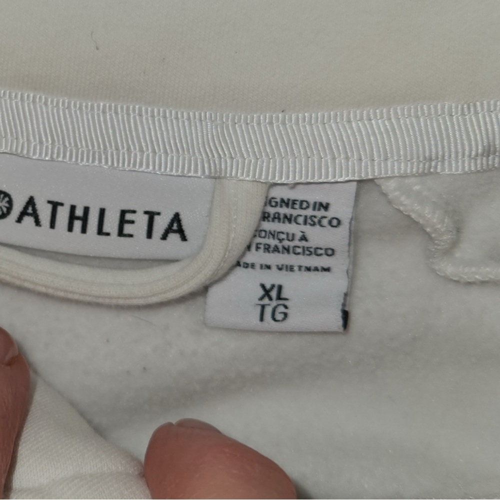 Athleta Women's Classic White Hoodie - Picture 3 of 4
